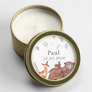 Kerze Geburt waldtierchen