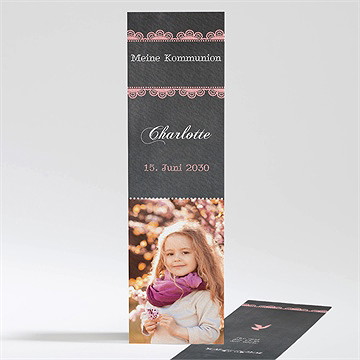 Andenken Kommunion Rosa Taube