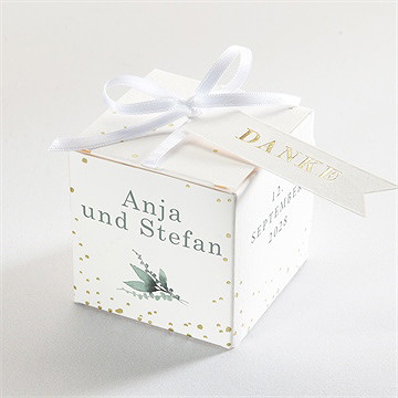 Geschenkbox Hochzeit initialen - gold