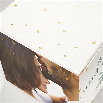 Geschenkbox Hochzeit initialen - gold - Vue 2