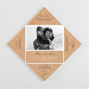 Hochzeitseinladung abdruck des herzens - origami - Vue 3