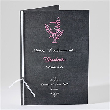 Kirchenheft Kommunion Weizenähren Rosa