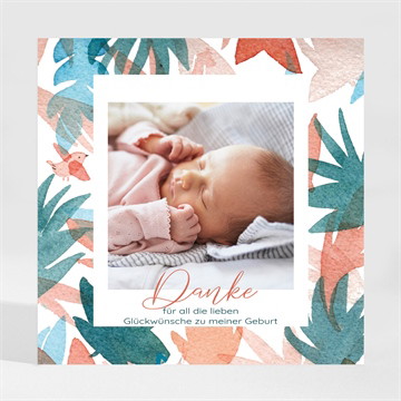 Dankeskarte Geburt flower power