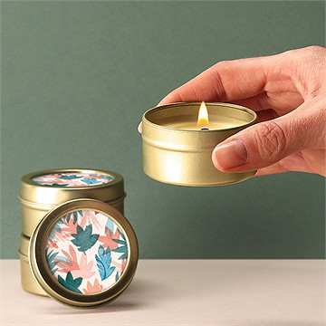 Kerze Geburt flower power - Vue 2