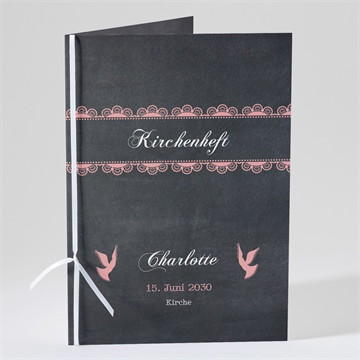 Kirchenheft Kommunion rosa taube - magnet