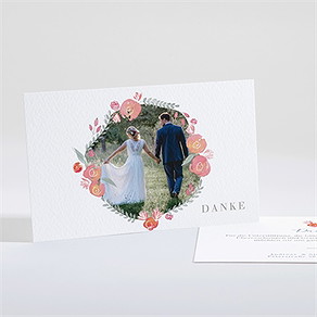 Dankeskarte Hochzeit blumenrahmen