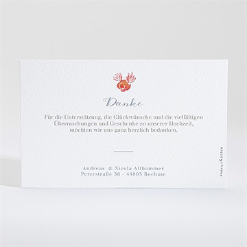 Dankeskarte Hochzeit Blumenrahmen - Vue 2