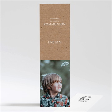 Andenken Kommunion pflanzenillustration - gold