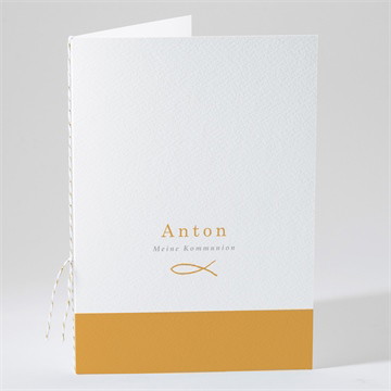 Kirchenheft Kommunion senfgelb - silber