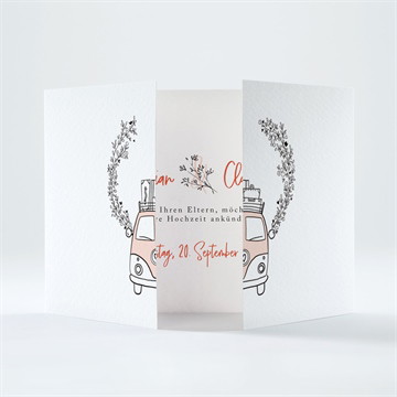 Hochzeitseinladung love and peace - doppelklapp