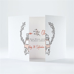 Hochzeitseinladung love and peace - doppelklapp
