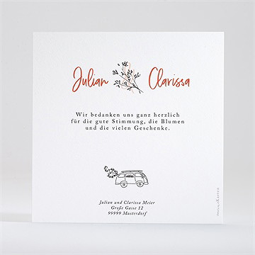 Dankeskarte Hochzeit love and peace - Vue 2