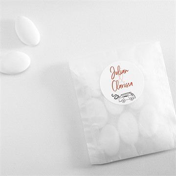 Aufkleber Hochzeit love and peace - Vue 4