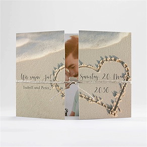 Hochzeitseinladung strandliebe - doppelklapp