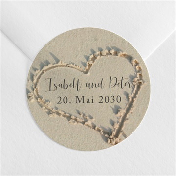 Aufkleber Hochzeit Strandliebe