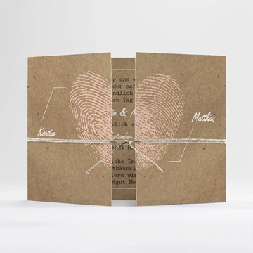 Hochzeitseinladung herzabdruck - doppelklapp