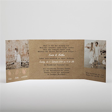 Hochzeitseinladung Herzabdruck - Doppelklapp - Vue 2