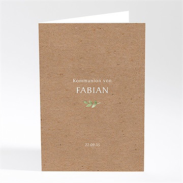 Menükarte Kommunion pflanzenillustration