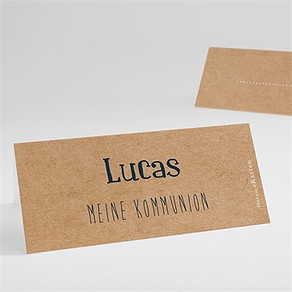 Tischkarte Kommunion kraftpapierillustration