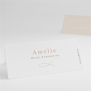 Tischkarte Kommunion goldener fisch