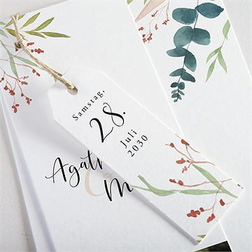 Hochzeitseinladung moderne schönheit - dreiteilig - Vue 2