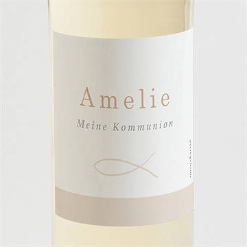 Flaschenetikett Kommunion Goldener Fisch