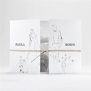 Hochzeitseinladung zu zweit - doppelklapp