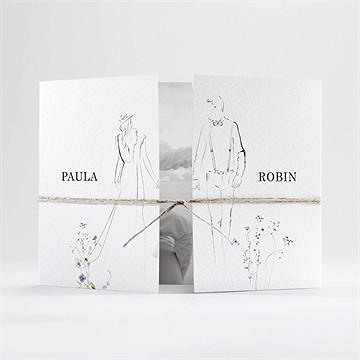 Hochzeitseinladung zu zweit - doppelklapp