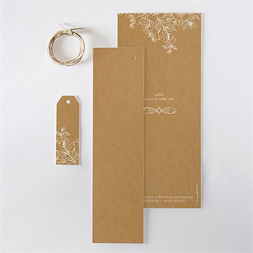 Hochzeitseinladung weiße blüten - dreiteilig - Vue 5