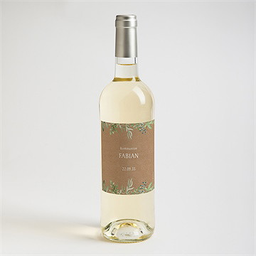 Flaschenetikett Kommunion Pflanzenillustration - Vue 2