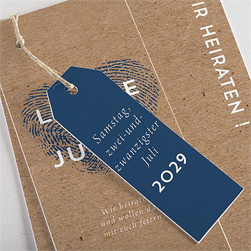 Hochzeitseinladung Einzigartige Fingerabdrücke 3 - Vue 2