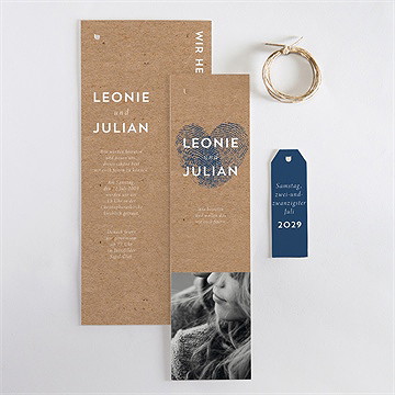 Hochzeitseinladung Einzigartige Fingerabdrücke 3 - Vue 4