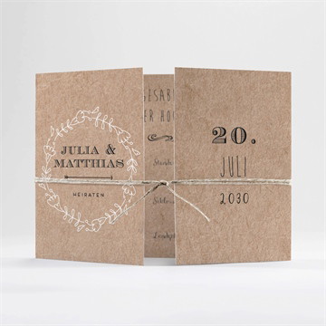 Hochzeitseinladung zurück zur natur - doppelklapp