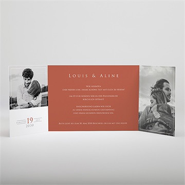 Hochzeitseinladung lovestory - doppelklapp - Vue 2