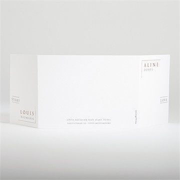 Hochzeitseinladung lovestory - doppelklapp - Vue 3