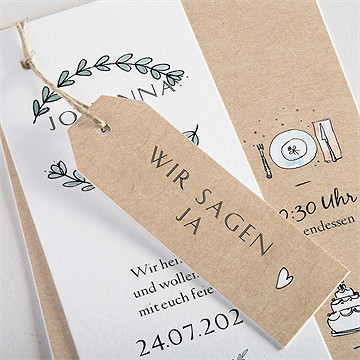 Hochzeitseinladung Perfekt Geplant - Dreiteilig - Vue 2