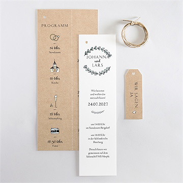 Hochzeitseinladung Perfekt Geplant - Dreiteilig - Vue 4