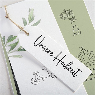 Hochzeitseinladung olivenbaum - dreiteilig - Vue 2