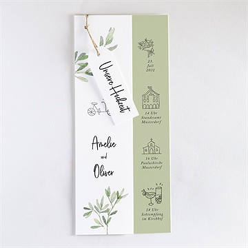 Hochzeitseinladung olivenbaum - dreiteilig - Vue 3