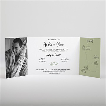 Hochzeitseinladung olivenbaum - doppelklapp - Vue 2