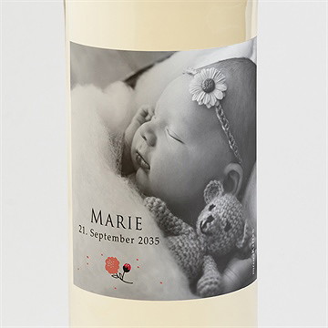 Flaschenetikett Geburt Porträt