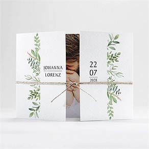 Hochzeitseinladung blätterschmuck - doppelklapp
