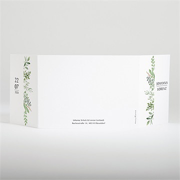 Hochzeitseinladung blätterschmuck - doppelklapp - Vue 3