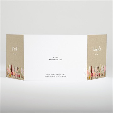 Hochzeitseinladung feldblumenstrauß - doppelklapp - Vue 3