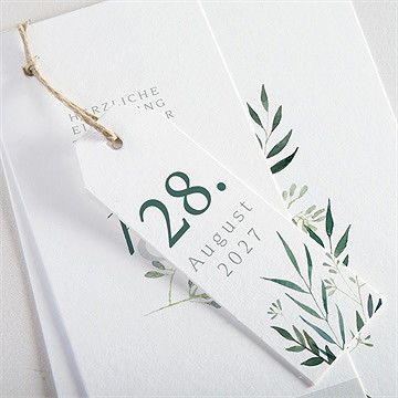 Hochzeitseinladung olivenzweig - dreiteilig - Vue 2