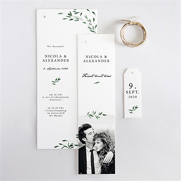 Hochzeitseinladung unter dem olivenbaum-dreiteil. - Vue 4