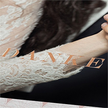 Dankeskarte Hochzeit Art Deco Romantik - Kupfer - Vue 2