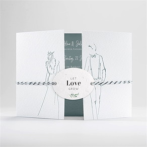 Hochzeitseinladung liebeszeichnung - doppelklapp