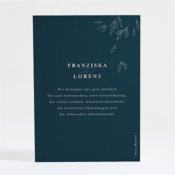 Dankeskarte Hochzeit königsblau - gold - Vue 4