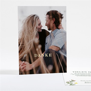 Dankeskarte Hochzeit wilde blumen - gold